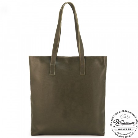 Женская кожаная сумка "Монреаль Нью" (хаки гладкая кожа)